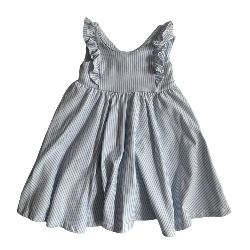 Remie Girl Blue Striped Twirl Dress